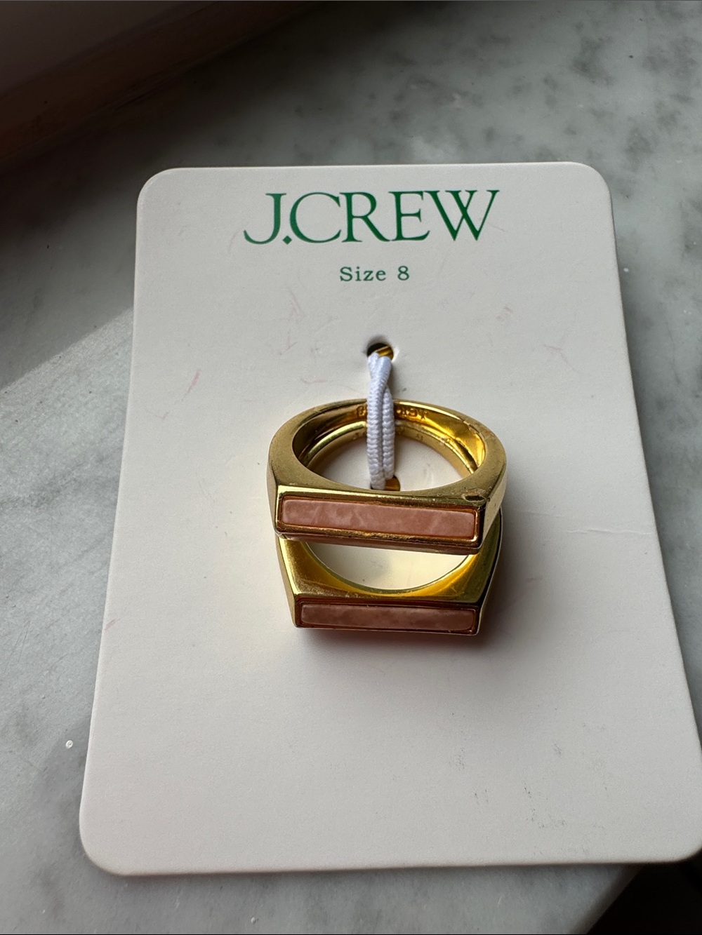 Elegant Gold and  Pink Ring Set